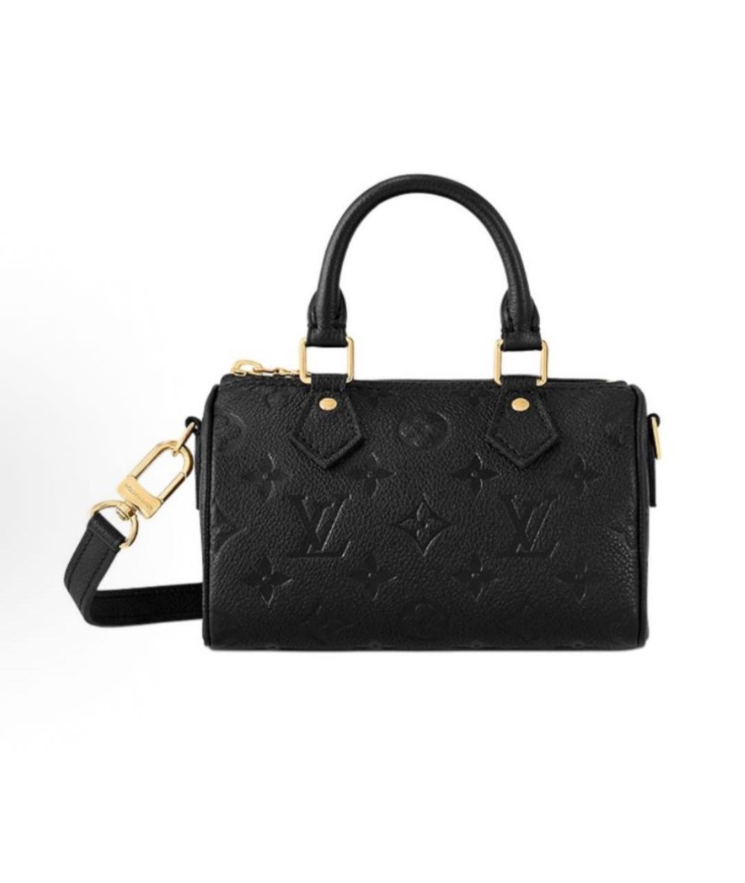 LOUIS VUITTON Черная кожаная сумка с короткими ручками, фото 4