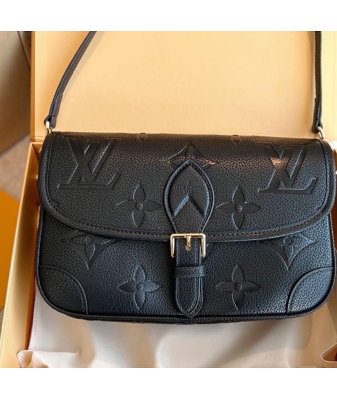 LOUIS VUITTON Черная кожаная сумка через плечо, фото 2