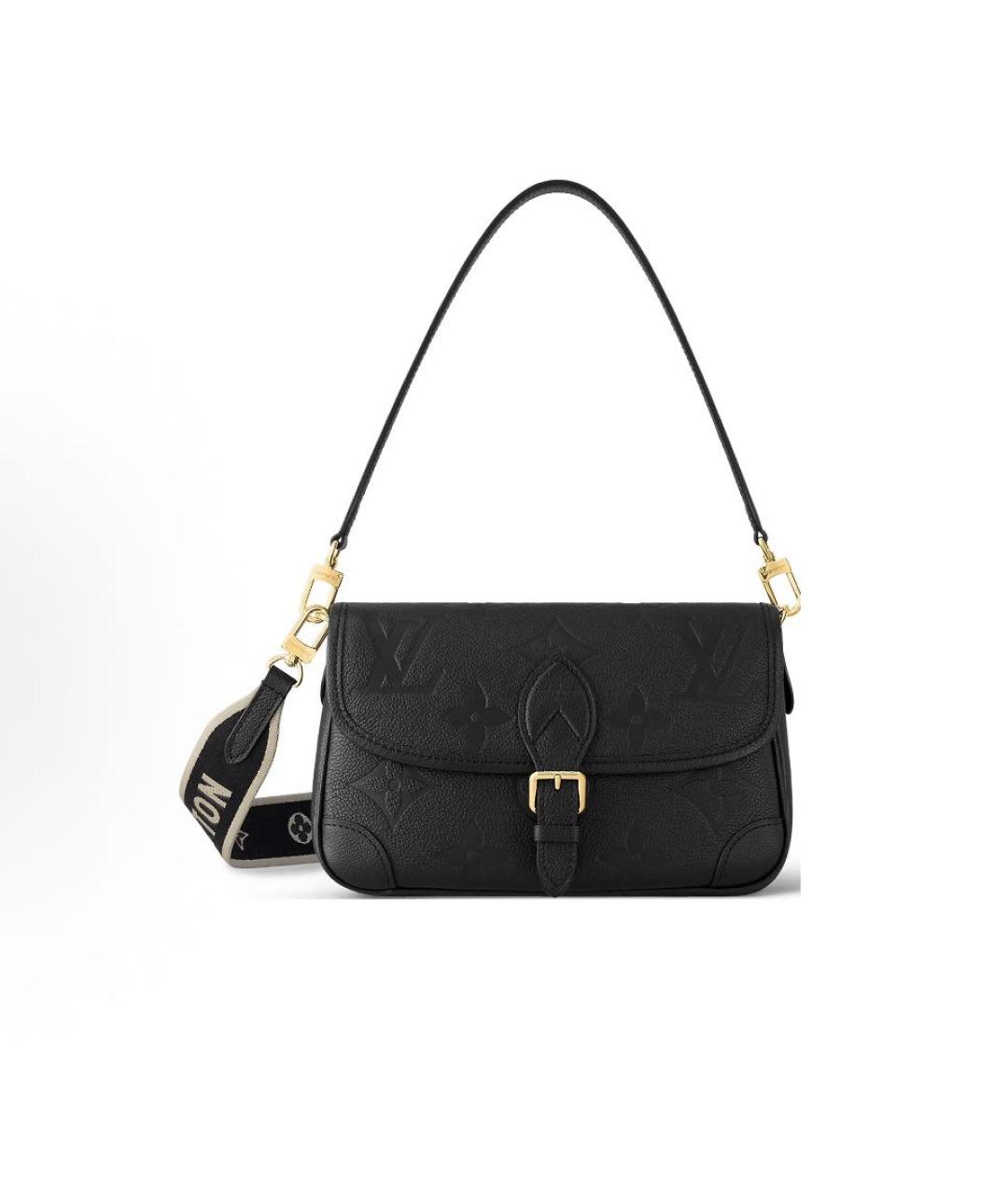 LOUIS VUITTON Черная кожаная сумка через плечо, фото 4