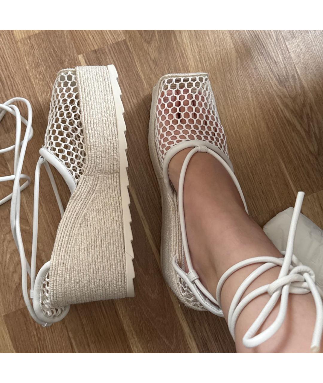 BOTTEGA VENETA Белые текстильные эспадрильи, фото 5