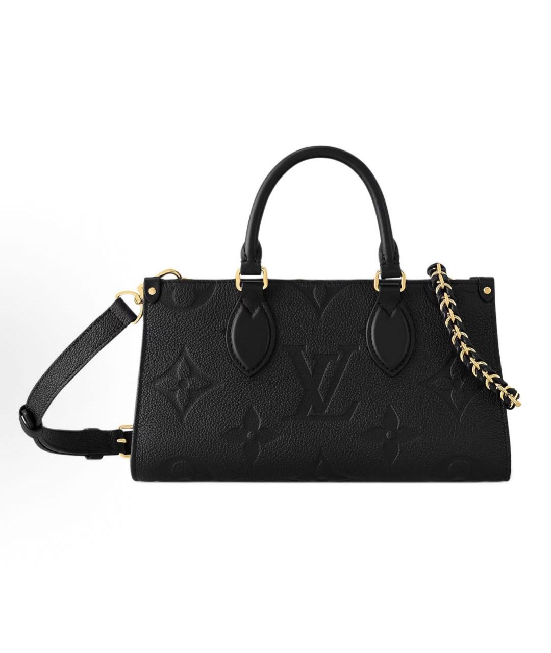 LOUIS VUITTON Черная кожаная сумка тоут, фото 4