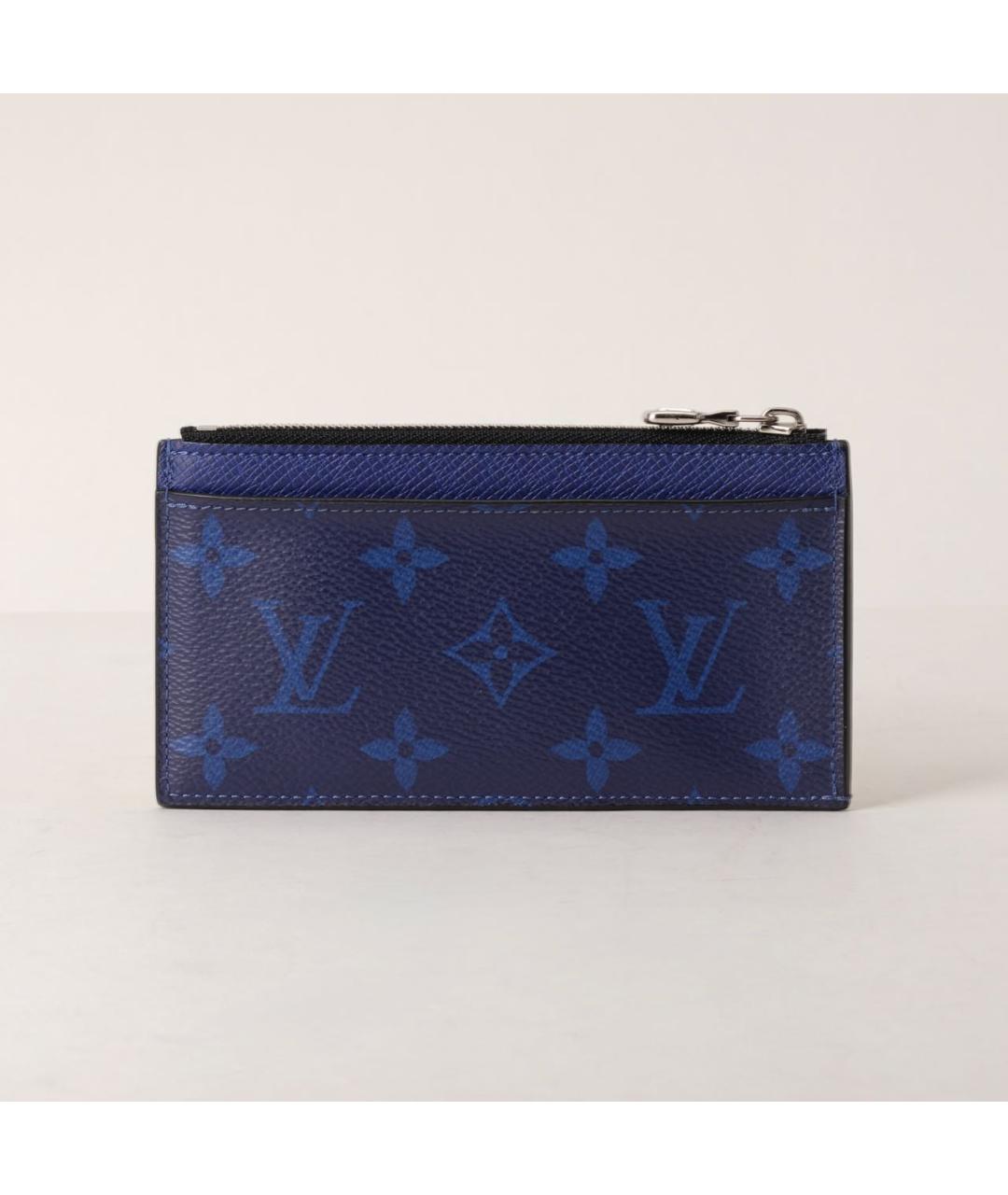 LOUIS VUITTON Синий кожаный кардхолдер, фото 3