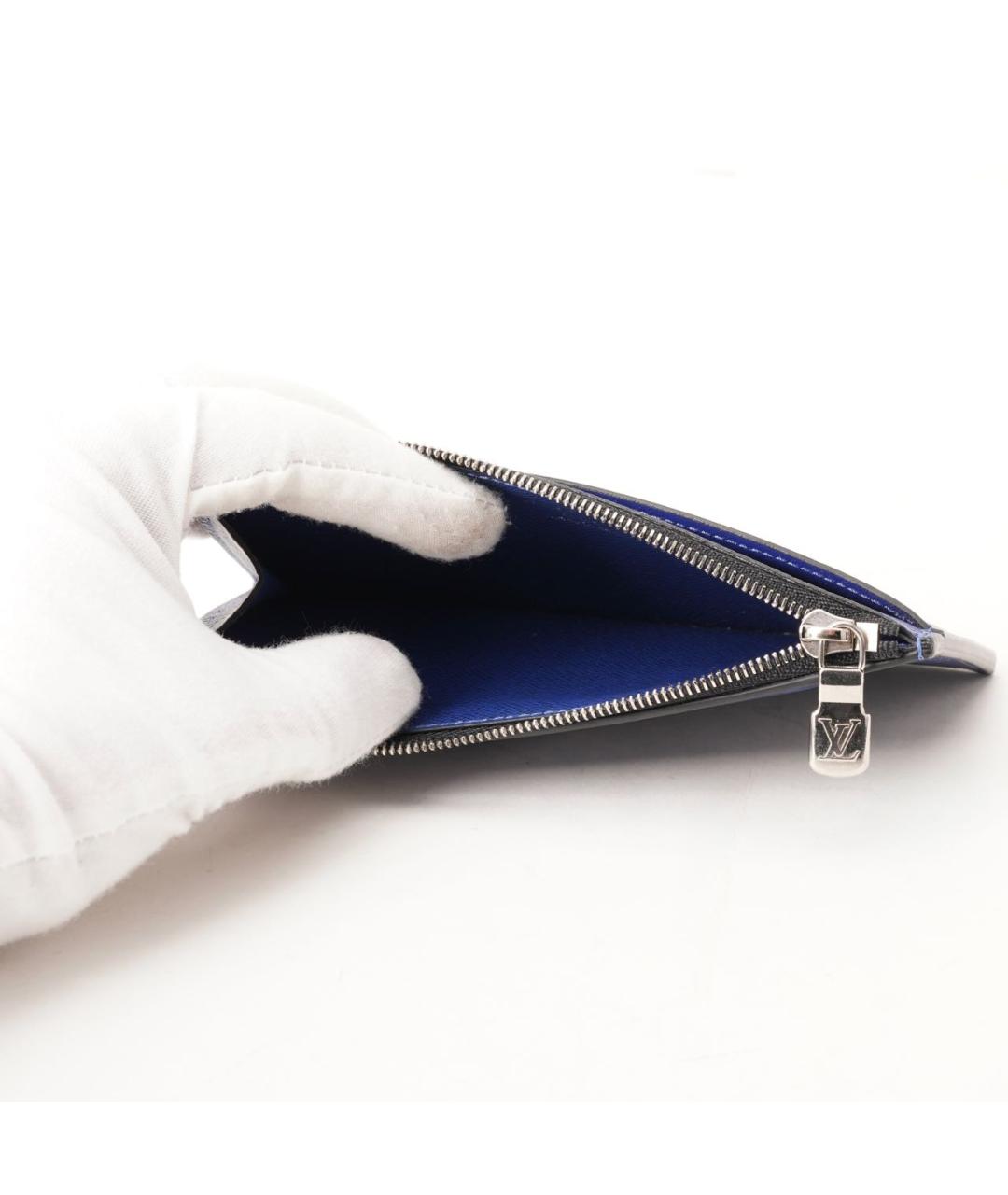 LOUIS VUITTON Синий кожаный кардхолдер, фото 7