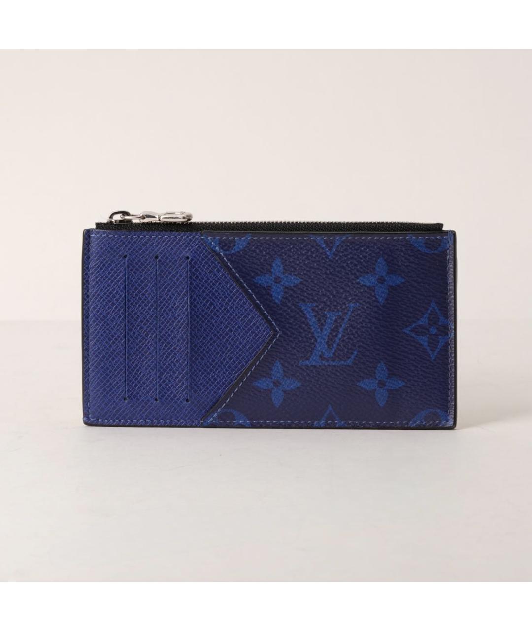LOUIS VUITTON Синий кожаный кардхолдер, фото 8