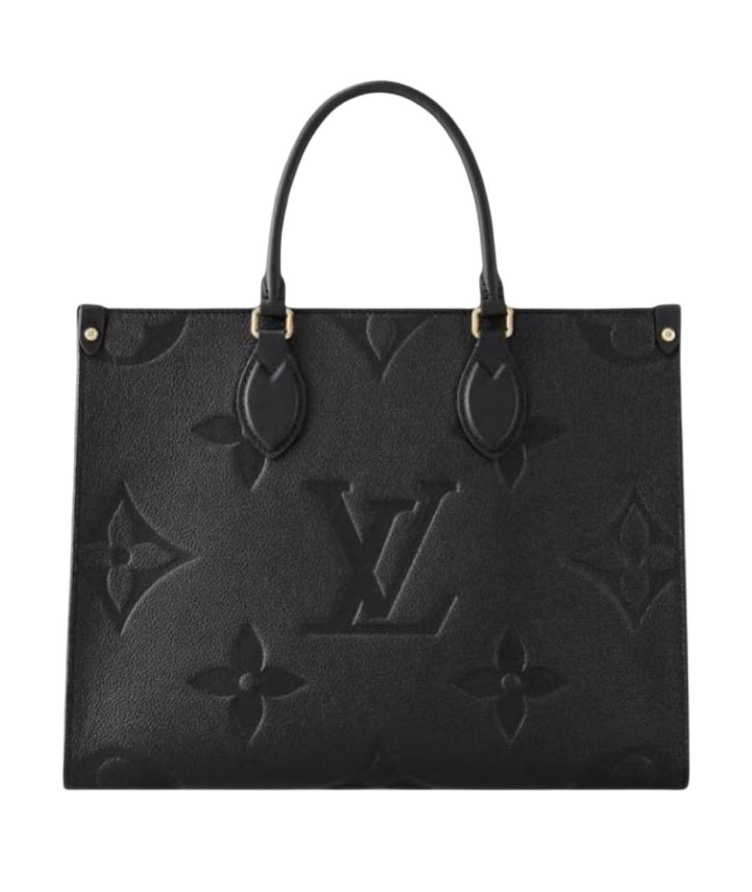 LOUIS VUITTON Черная кожаная сумка тоут, фото 1
