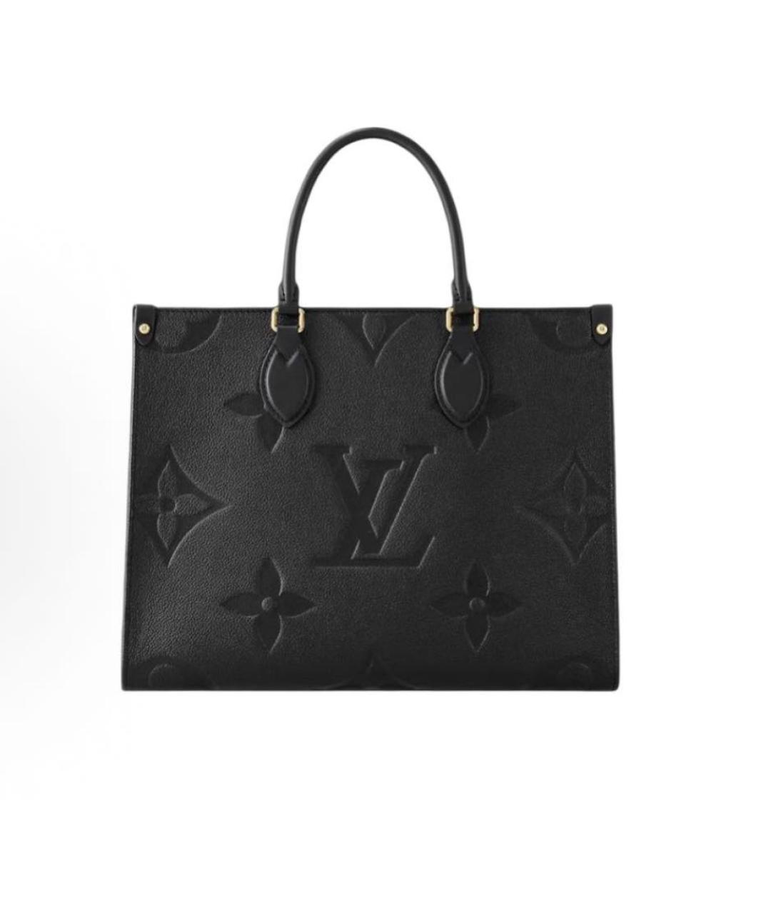 LOUIS VUITTON Черная кожаная сумка тоут, фото 4