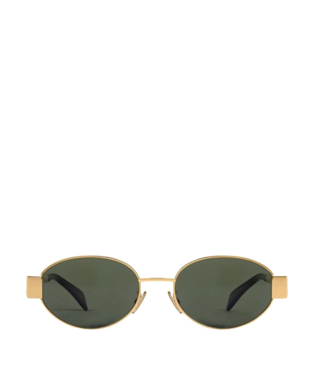 CELINE Золотые металлические солнцезащитные очки, фото 1