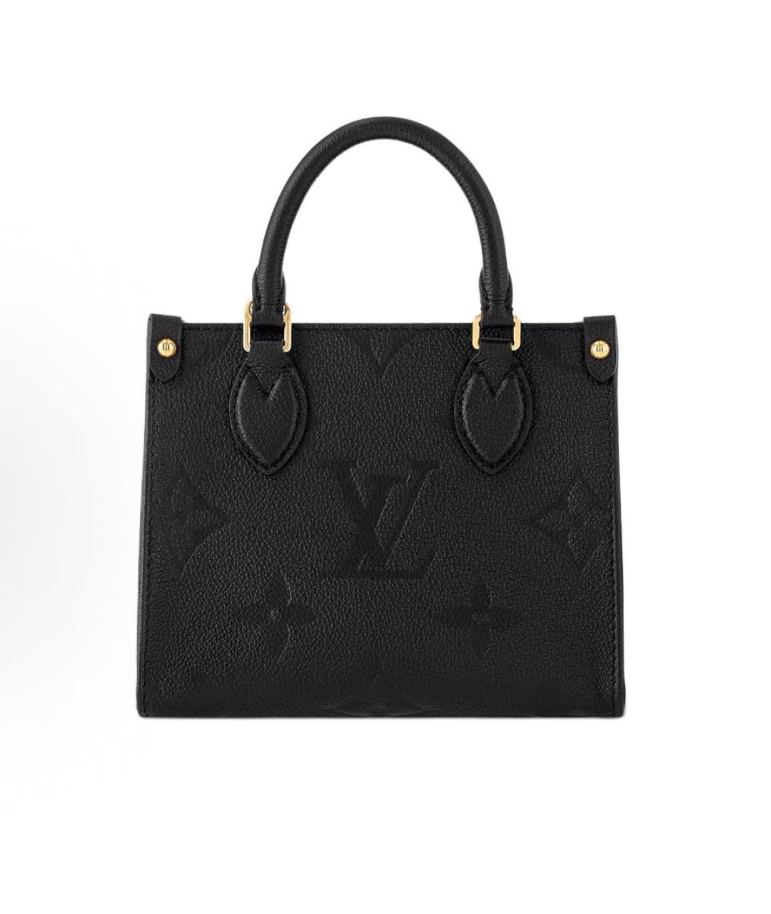 LOUIS VUITTON Черная кожаная сумка тоут, фото 4