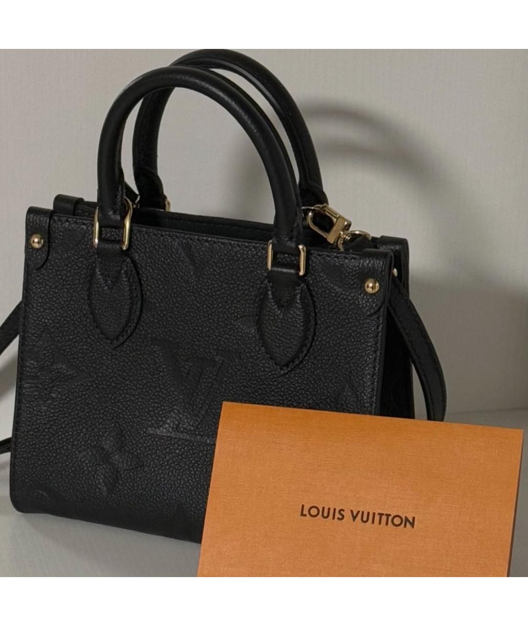 LOUIS VUITTON Черная кожаная сумка тоут, фото 2