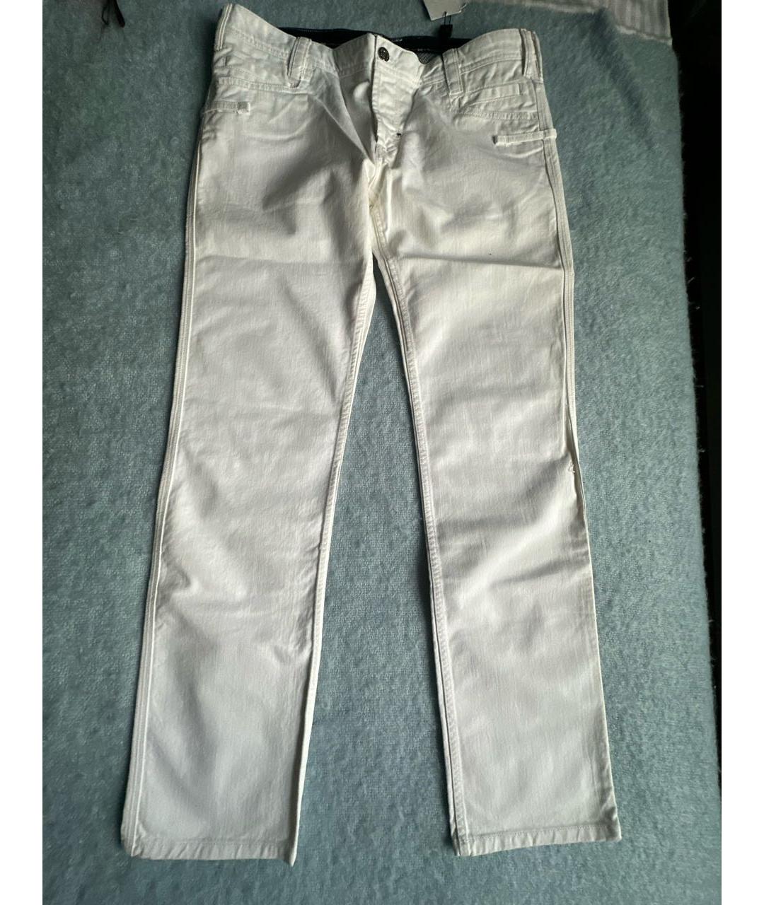 DOLCE&GABBANA Белые хлопковые прямые джинсы, фото 9