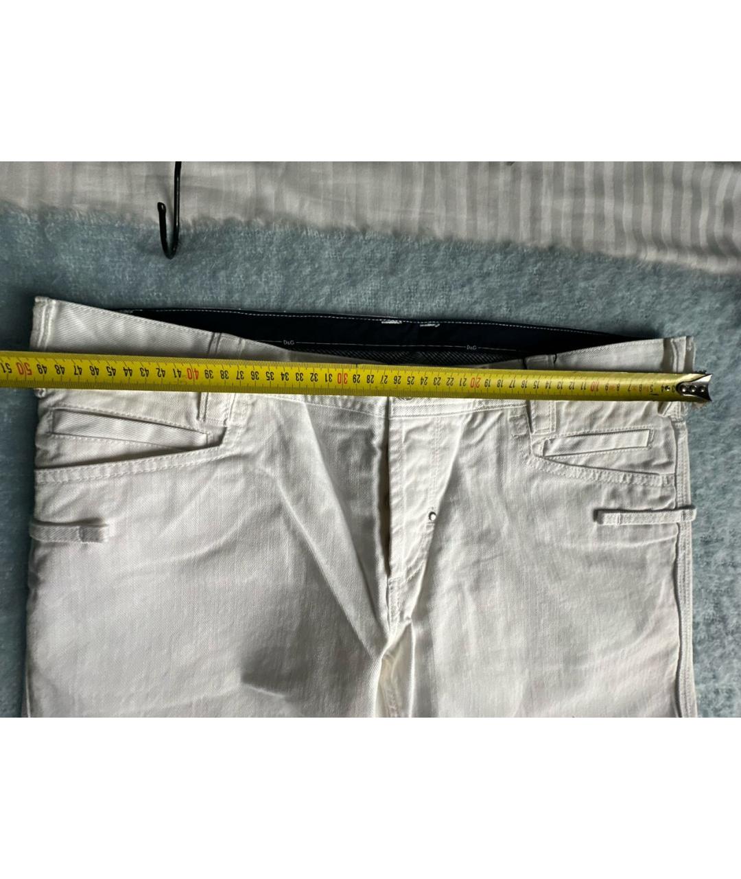 DOLCE&GABBANA Белые хлопковые прямые джинсы, фото 5