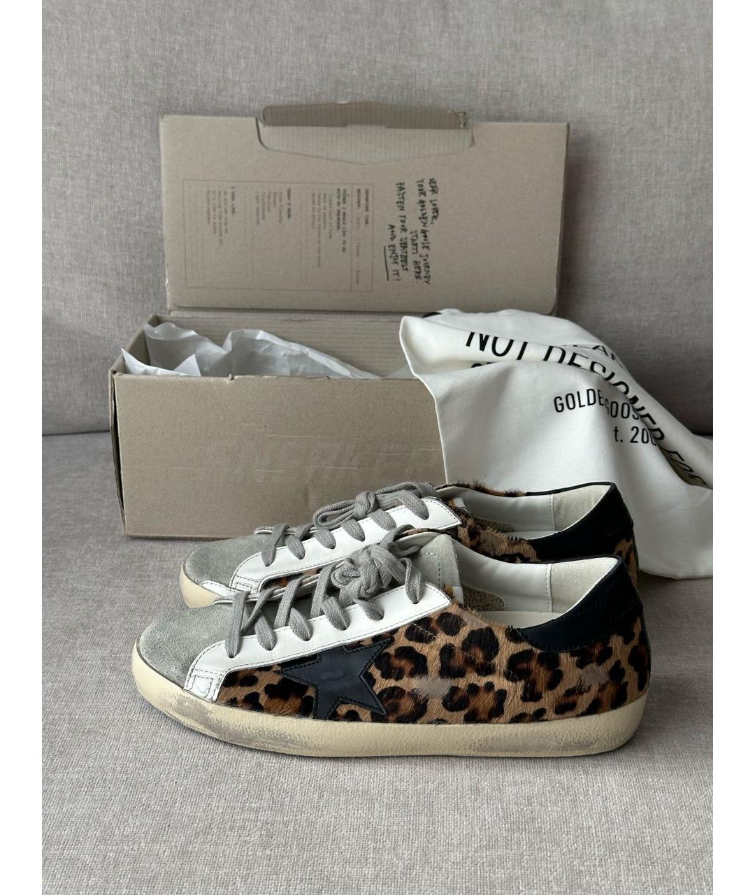 GOLDEN GOOSE DELUXE BRAND Коричневые кожаные кеды, фото 6