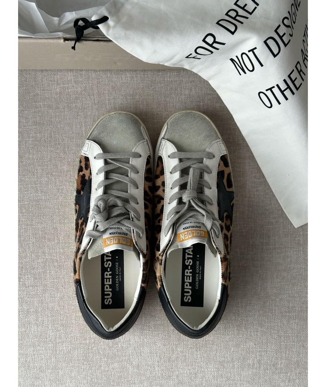 GOLDEN GOOSE DELUXE BRAND Коричневые кожаные кеды, фото 3