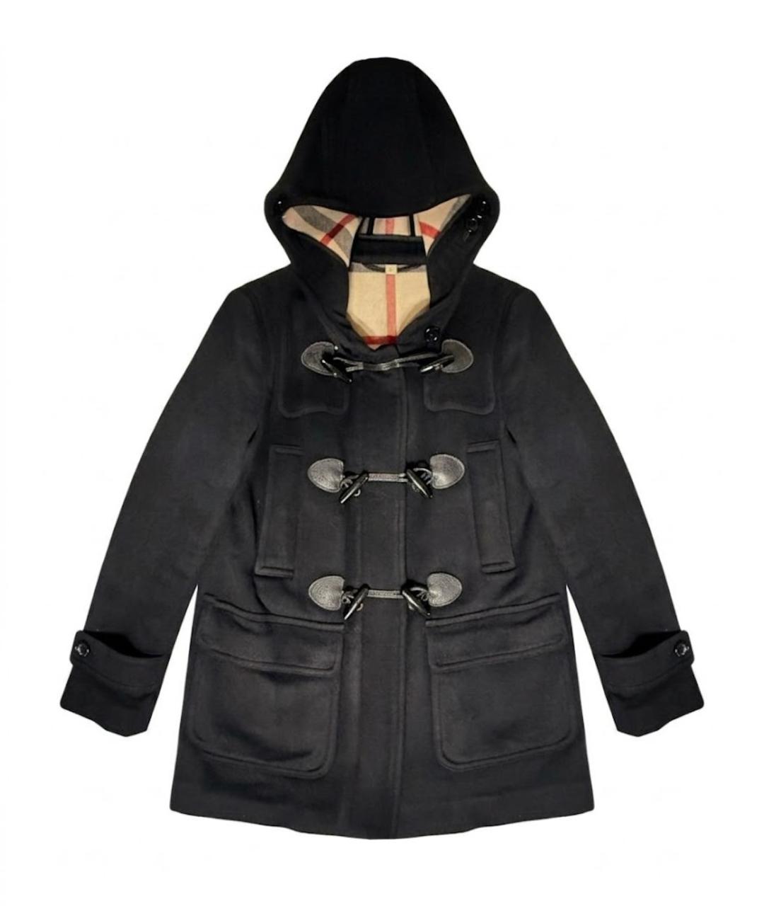 BURBERRY Черное шерстяное пальто, фото 1