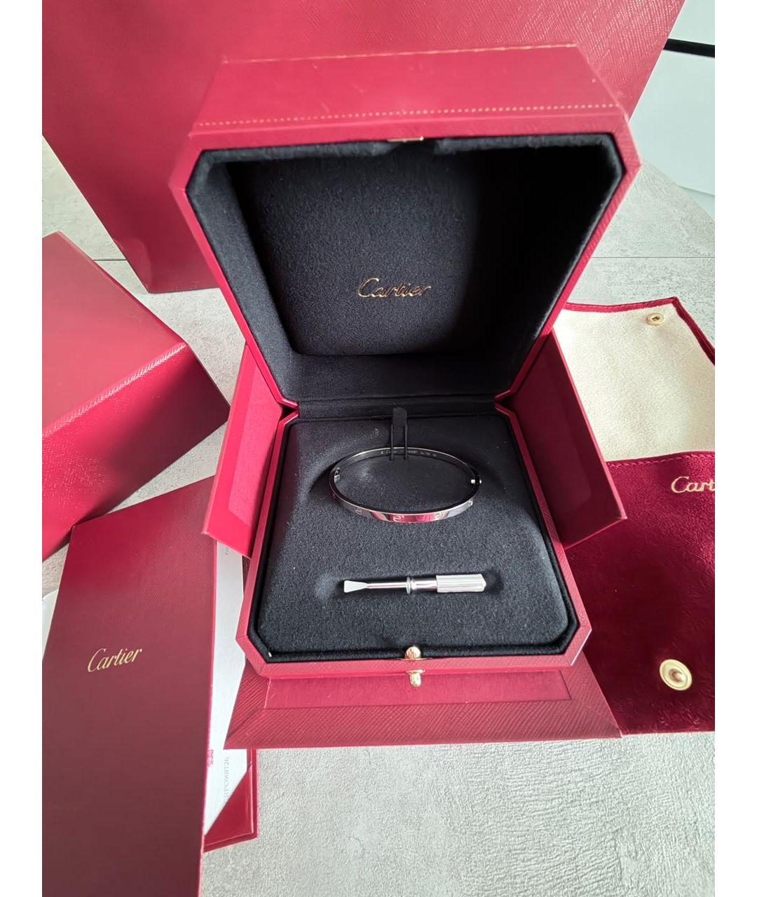 CARTIER Серебрянный браслет из белого золота, фото 2