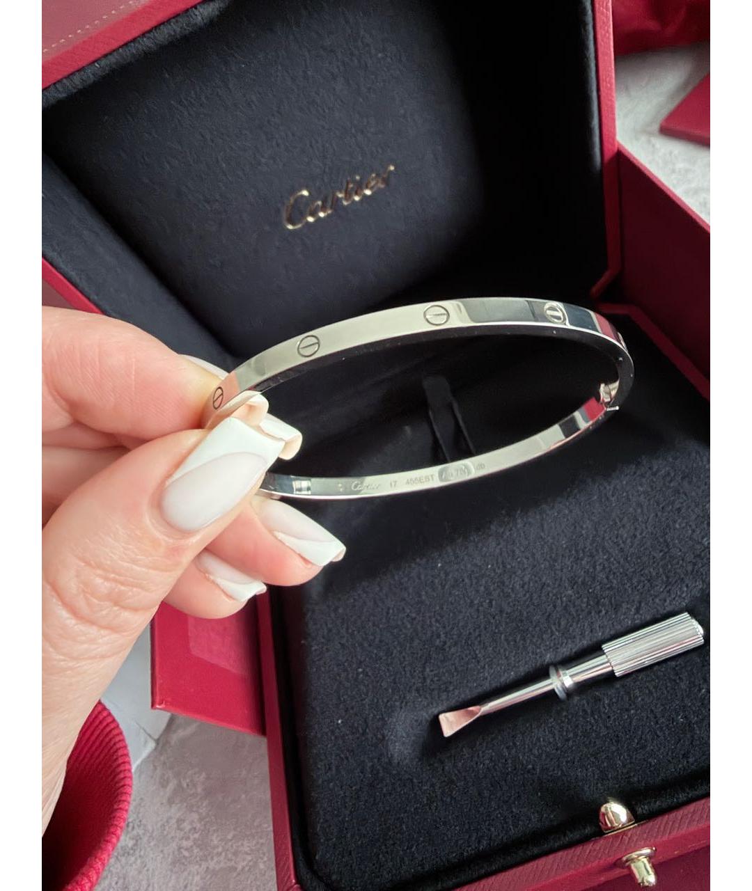 CARTIER Серебрянный браслет из белого золота, фото 3