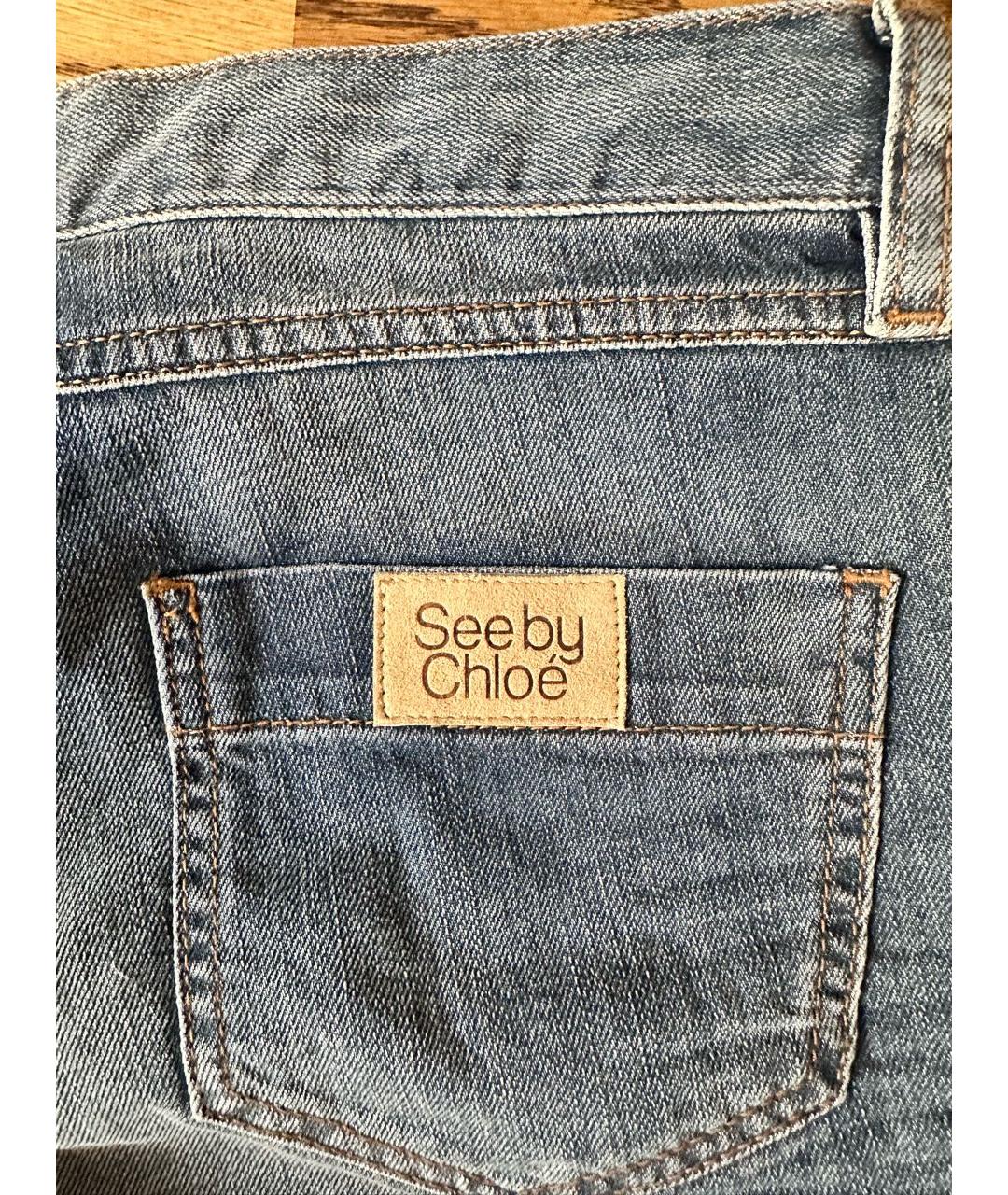 SEE BY CHLOE Синие хлопковые прямые джинсы, фото 5