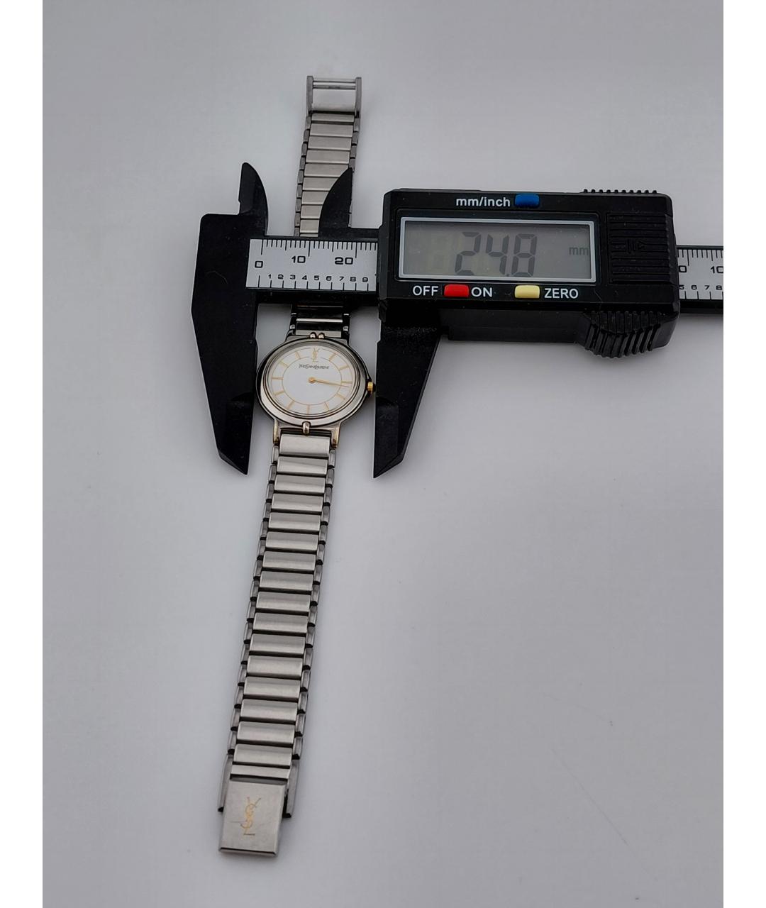 SAINT LAURENT Серебряные металлические часы, фото 8