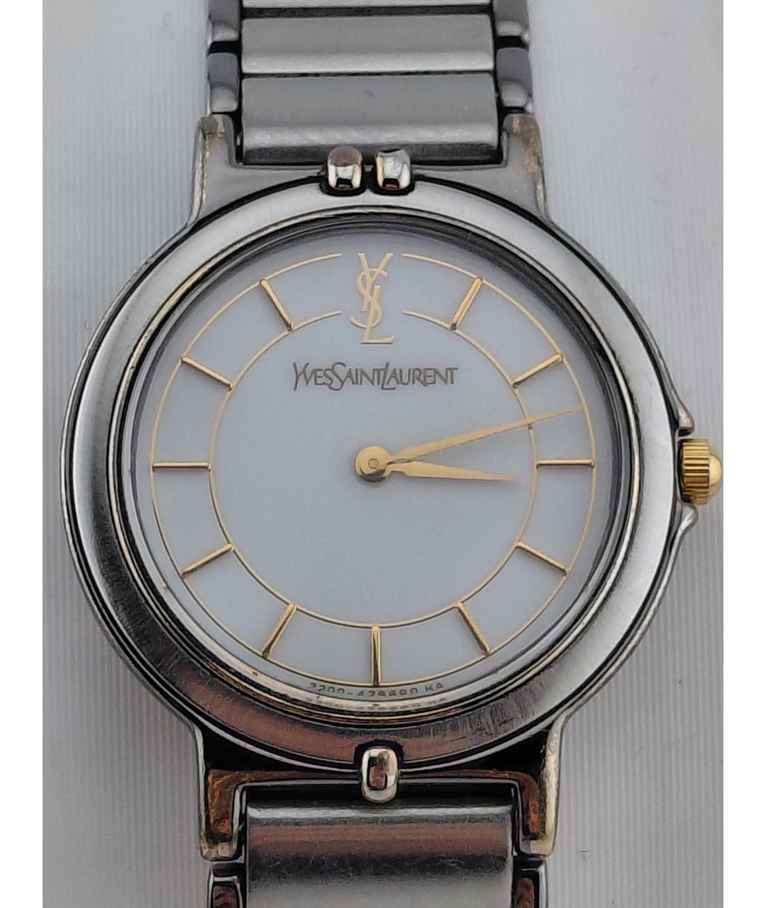 SAINT LAURENT Серебряные металлические часы, фото 2