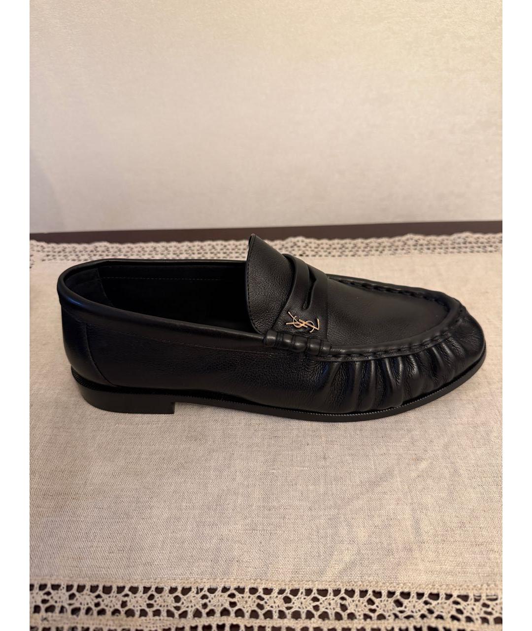 SAINT LAURENT Черные кожаные лоферы, фото 6