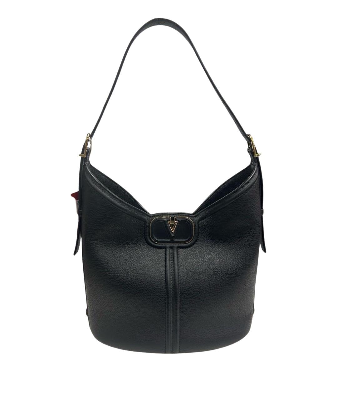 VALENTINO Черная кожаная сумка через плечо, фото 1