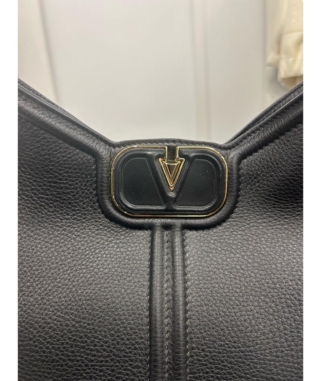 VALENTINO Черная кожаная сумка через плечо, фото 7