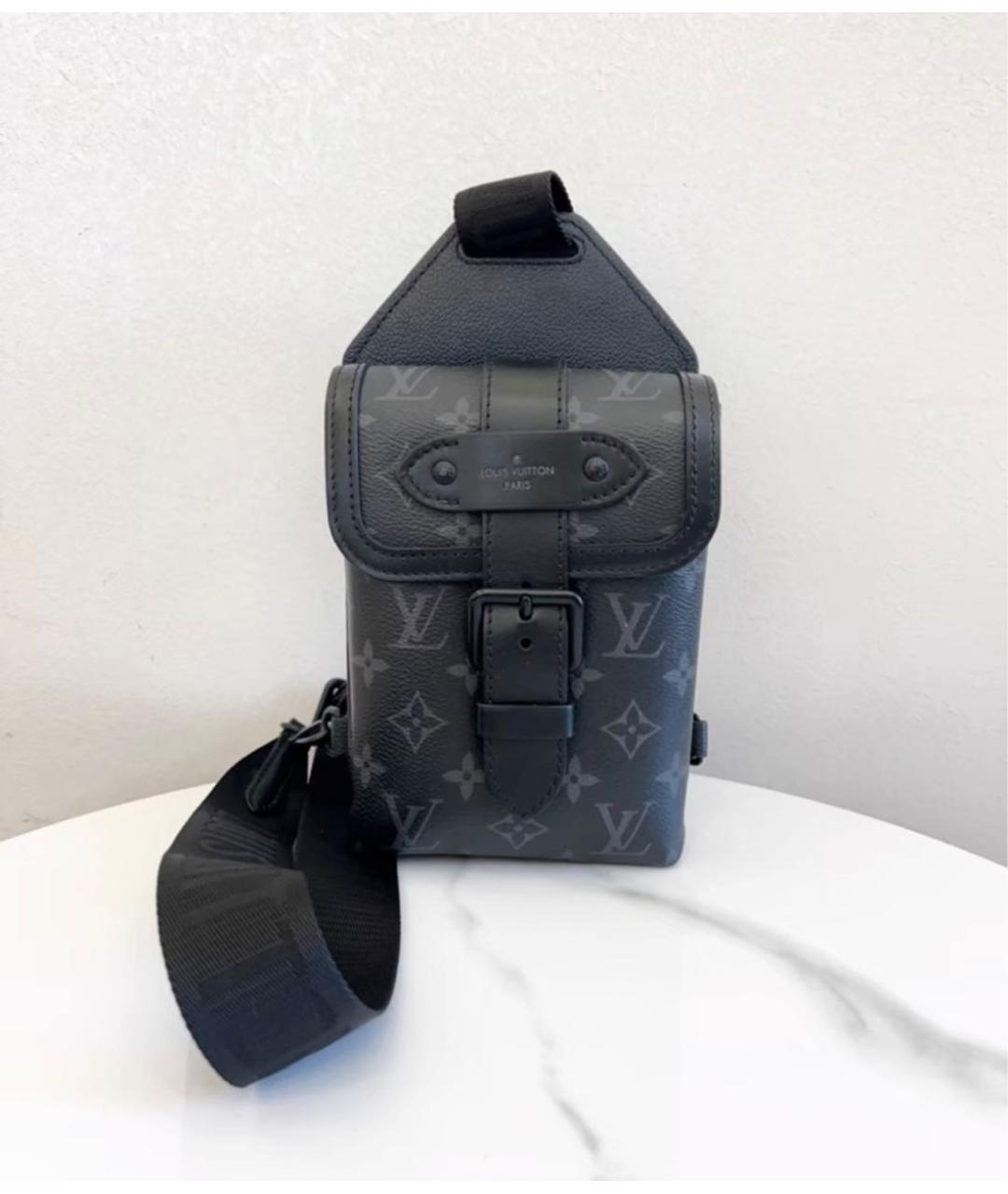 LOUIS VUITTON Черная барсетка, фото 5