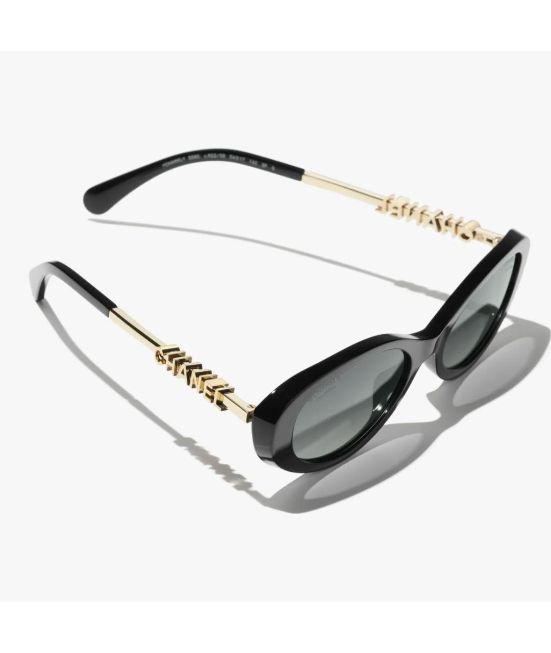 CHANEL Черные пластиковые солнцезащитные очки, фото 3