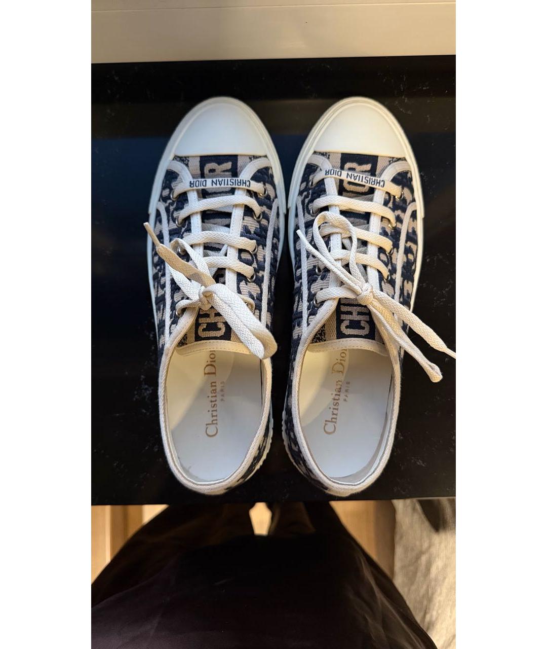 CHRISTIAN DIOR Синие текстильные кеды, фото 3