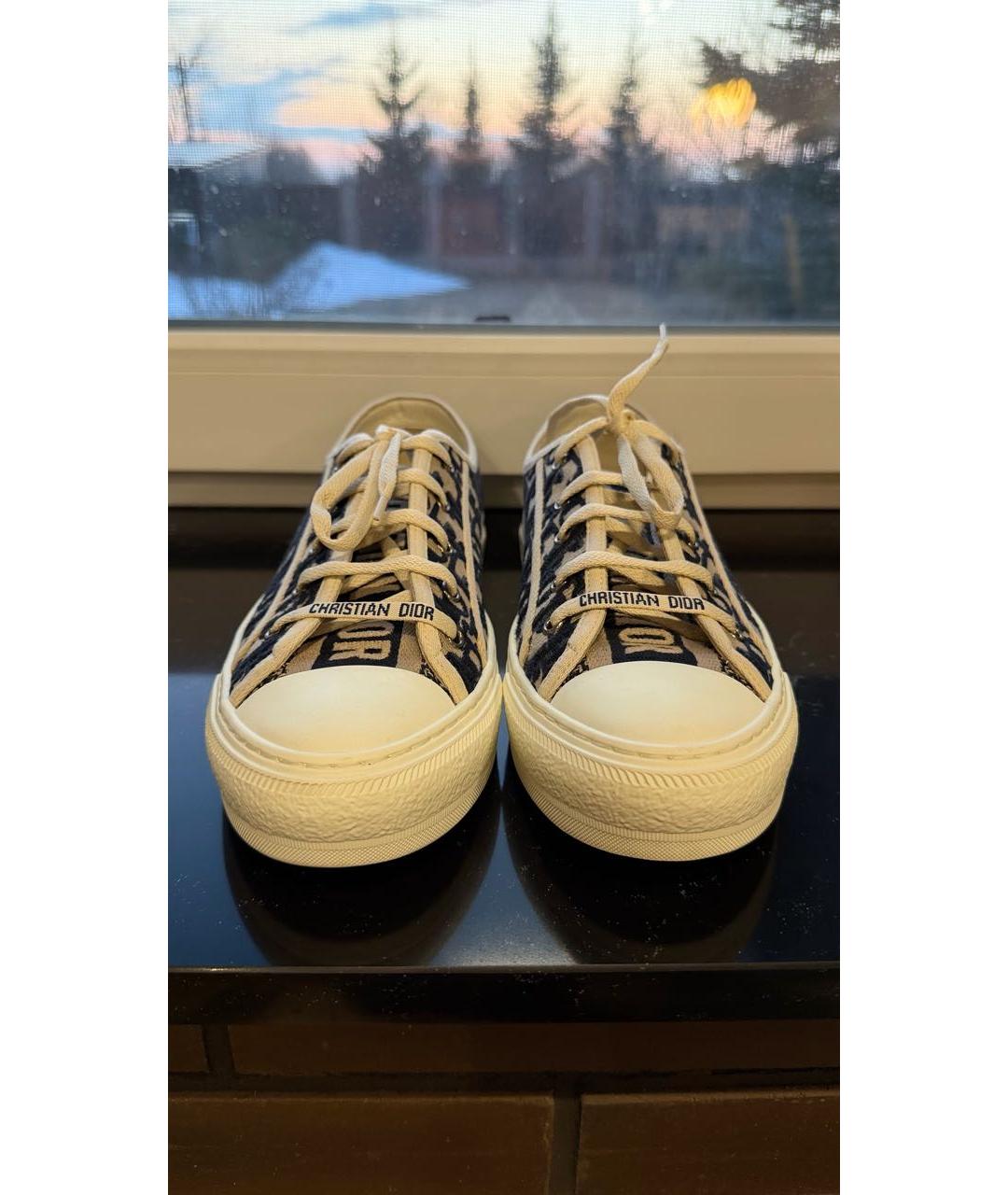 CHRISTIAN DIOR Синие текстильные кеды, фото 2