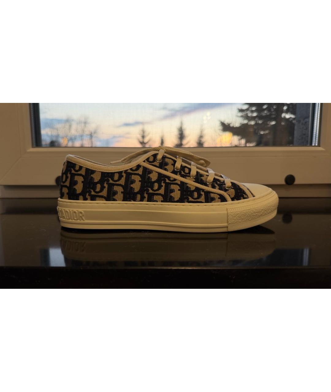 CHRISTIAN DIOR Синие текстильные кеды, фото 7