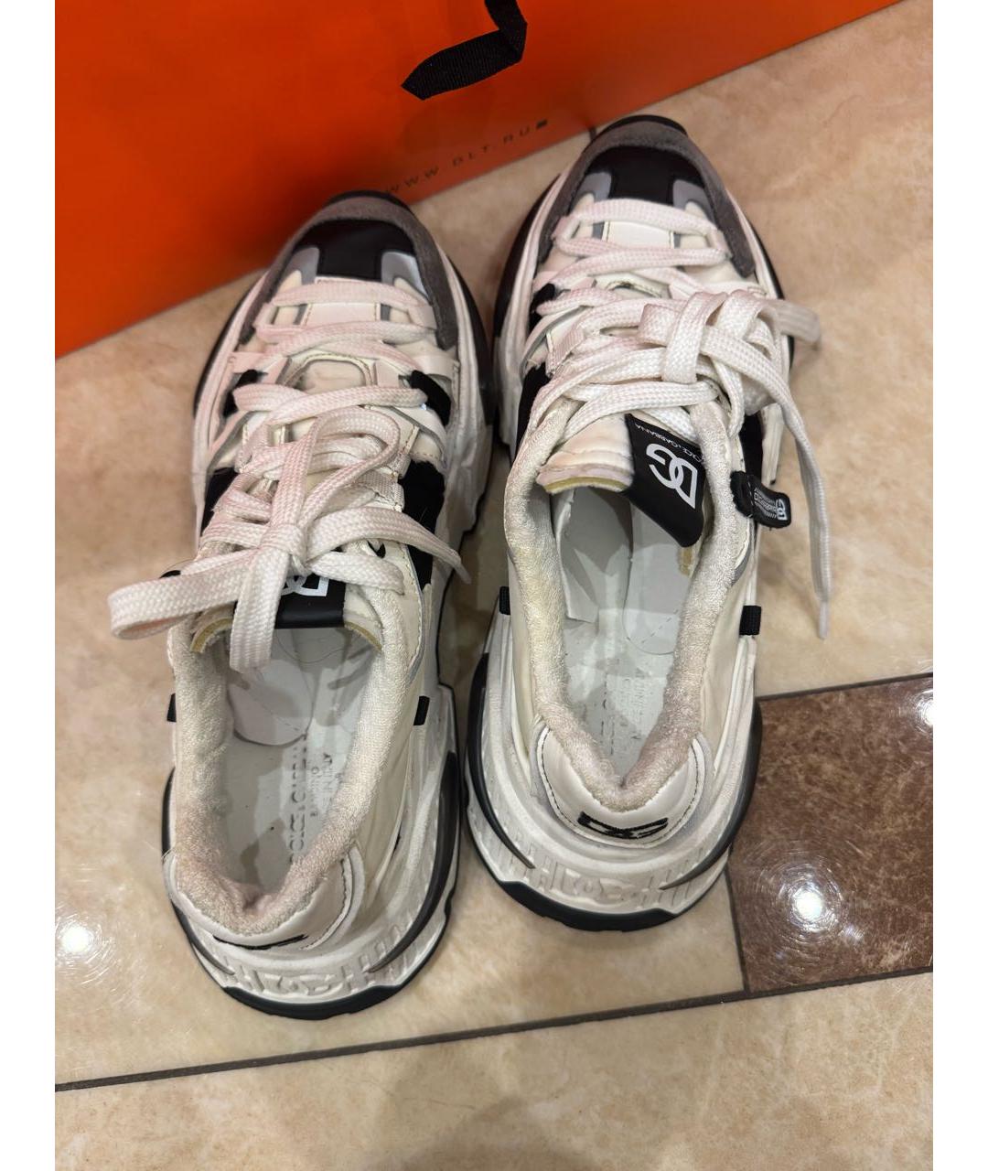 DOLCE&GABBANA Белые замшевые кроссовки, фото 3