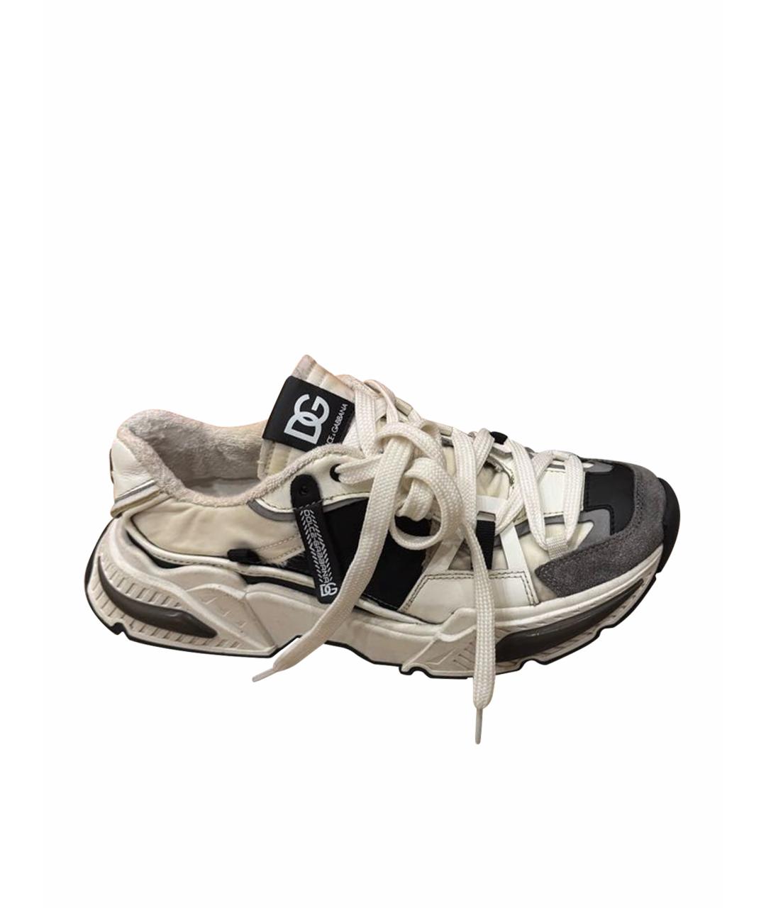 DOLCE&GABBANA Белые замшевые кроссовки, фото 1