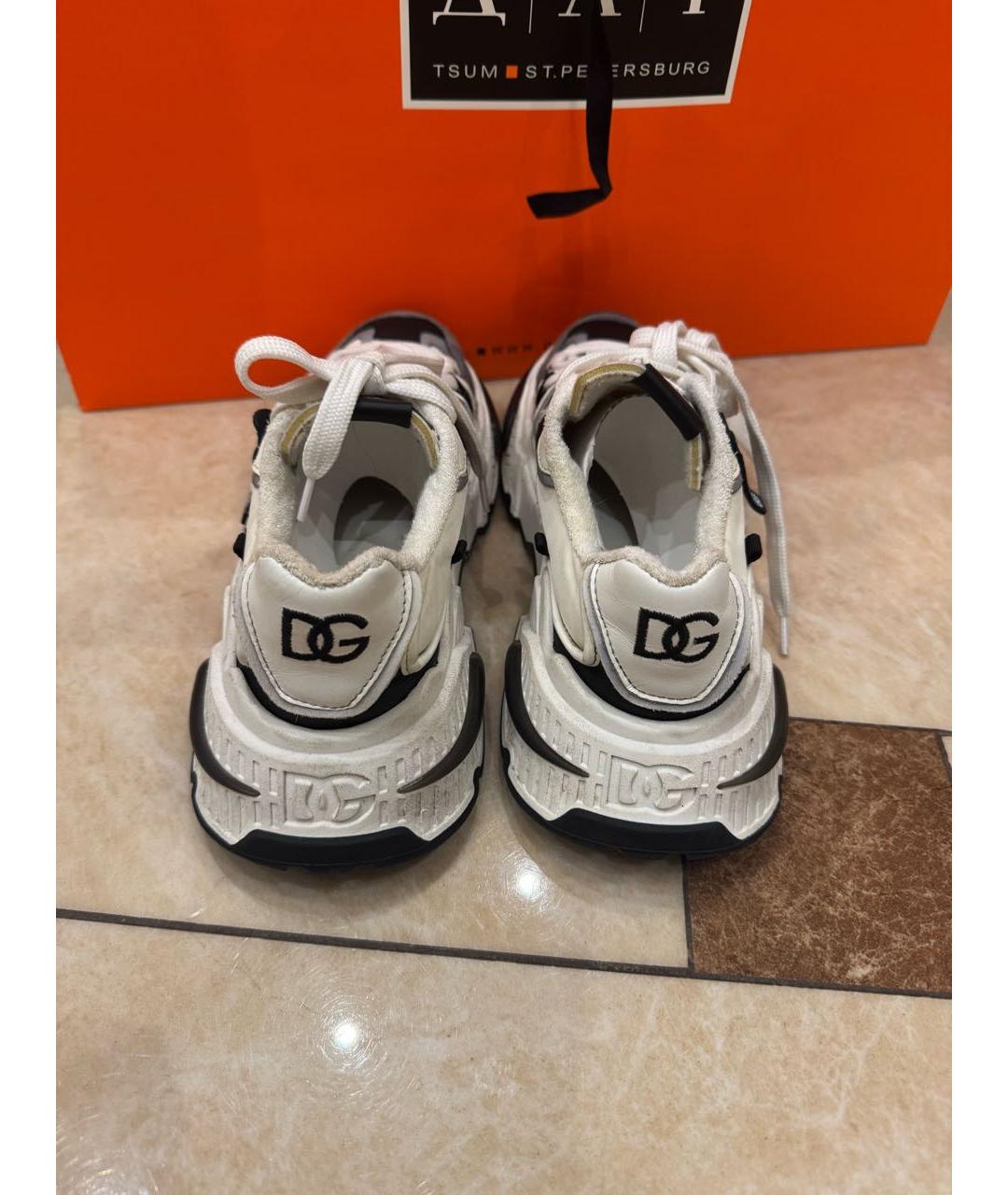 DOLCE&GABBANA Белые замшевые кроссовки, фото 4