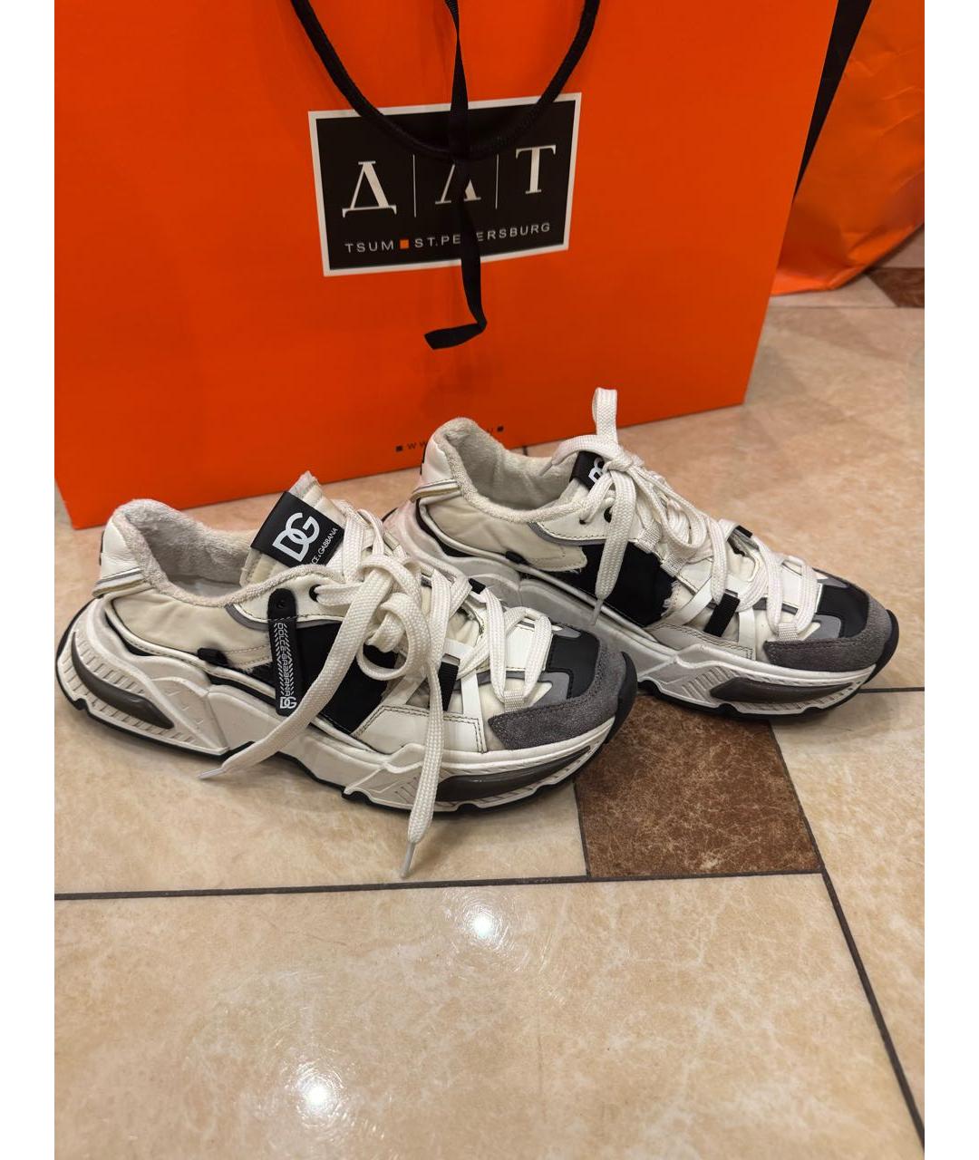 DOLCE&GABBANA Белые замшевые кроссовки, фото 6