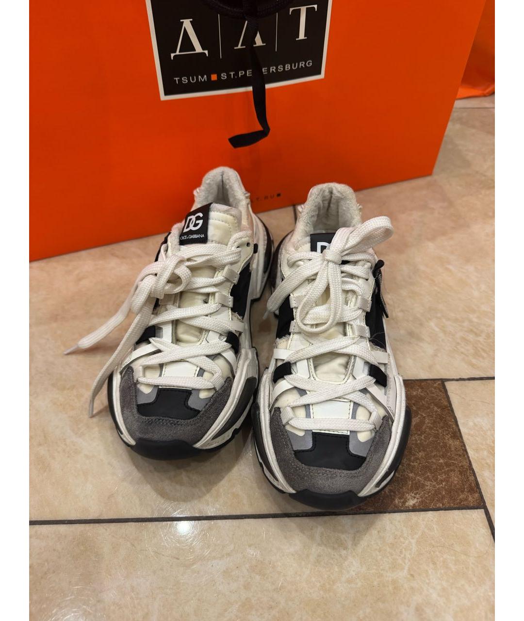 DOLCE&GABBANA Белые замшевые кроссовки, фото 2