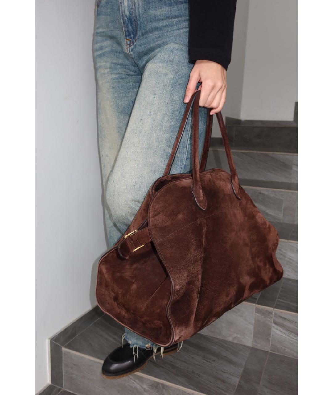 THE ROW Коричневая замшевая сумка тоут, фото 5