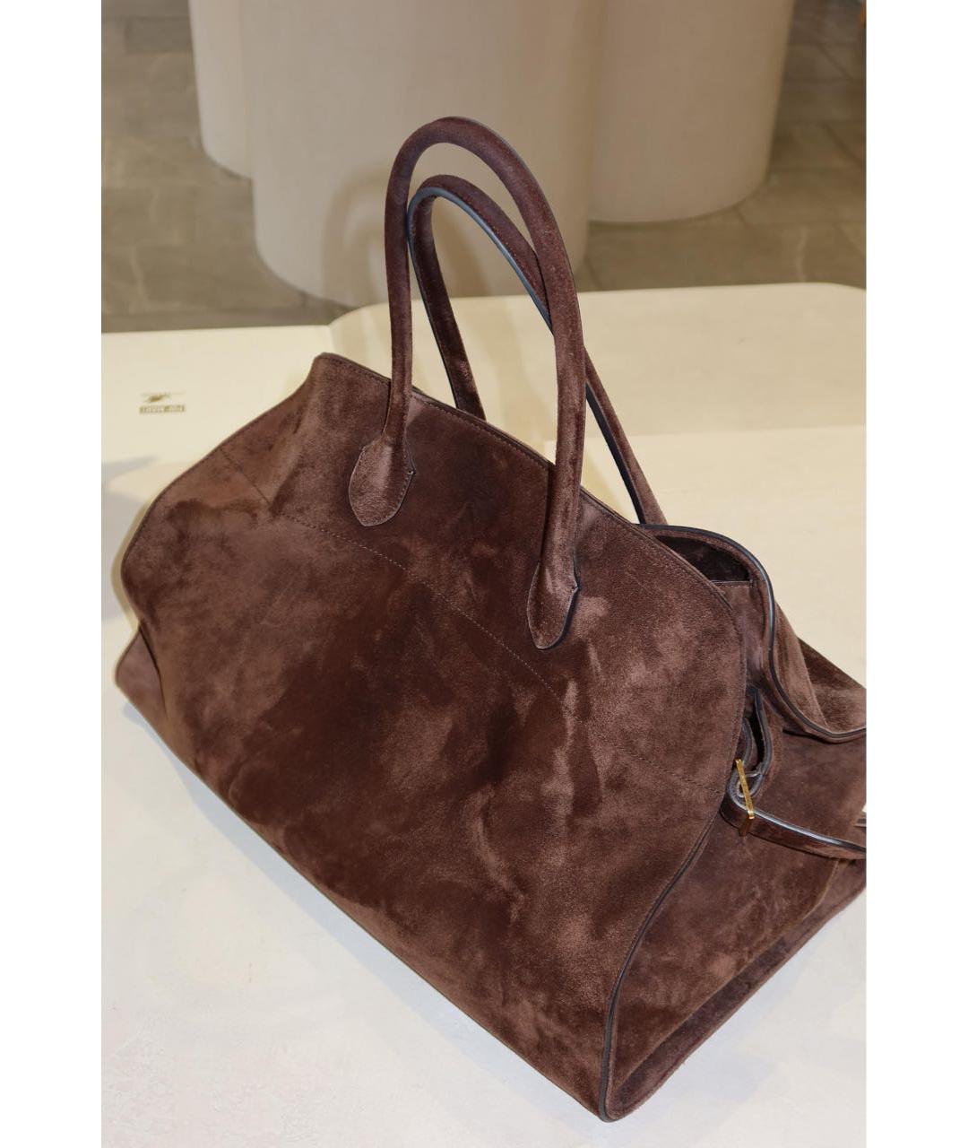 THE ROW Коричневая замшевая сумка тоут, фото 2