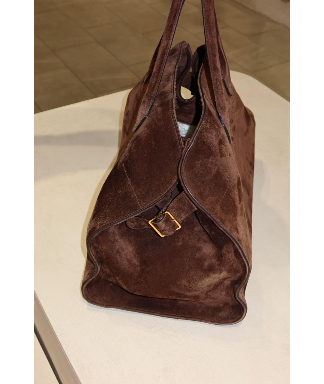 THE ROW Коричневая замшевая сумка тоут, фото 4