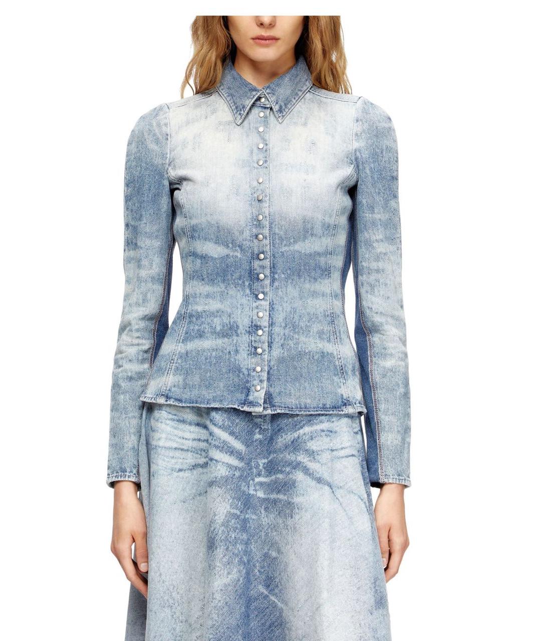 DIESEL Голубая хлопковая рубашка, фото 2