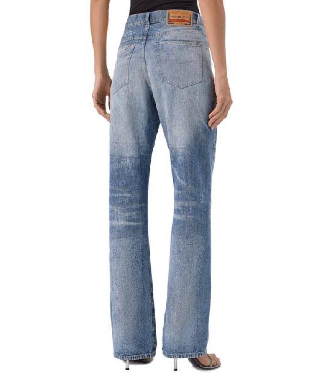 DIESEL Голубые хлопковые прямые джинсы, фото 3