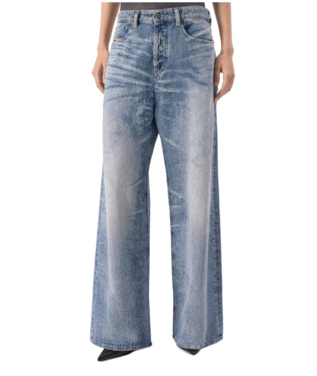 DIESEL Голубые хлопковые прямые джинсы, фото 2