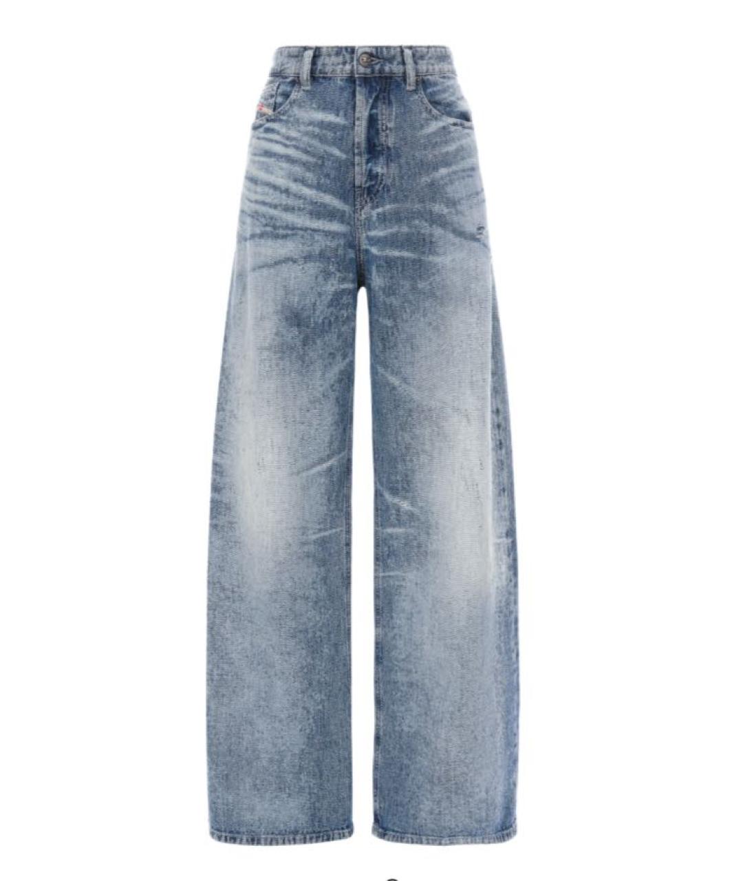 DIESEL Голубые хлопковые прямые джинсы, фото 1