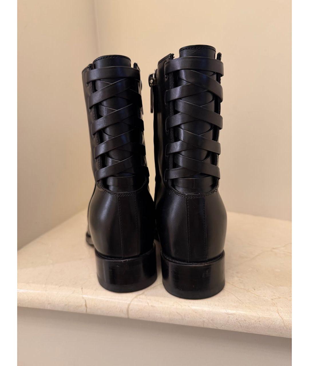 SANTONI Черные кожаные полусапоги, фото 4