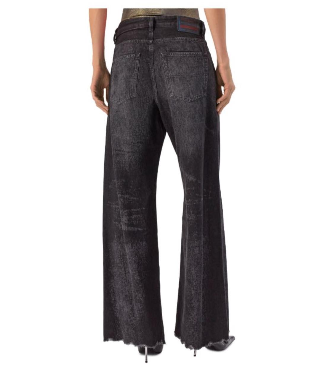 DIESEL Черные хлопковые прямые джинсы, фото 3