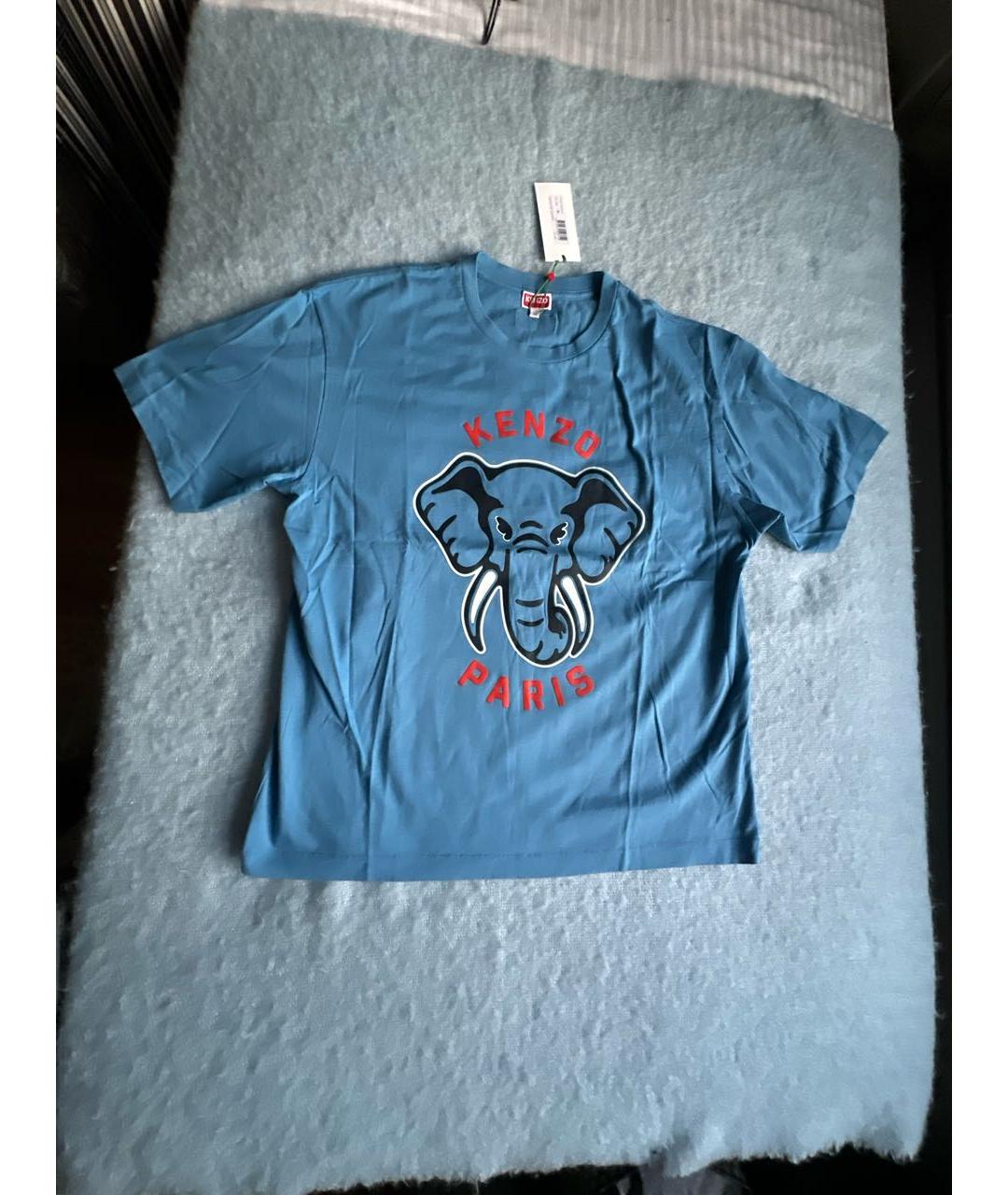 KENZO Голубая хлопковая футболка, фото 8