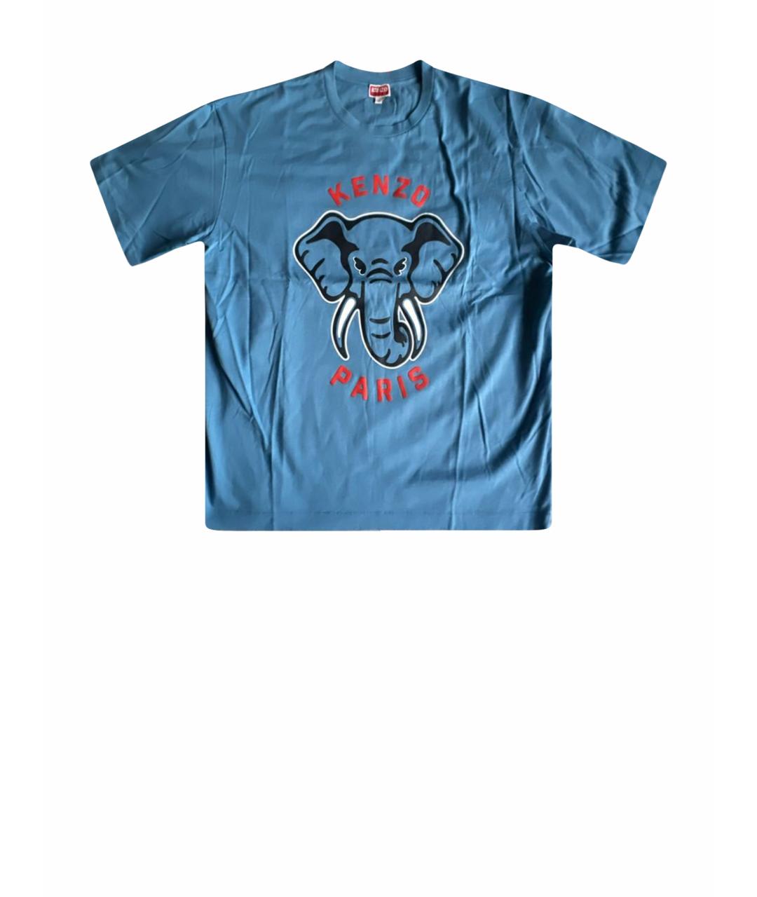 KENZO Голубая хлопковая футболка, фото 1