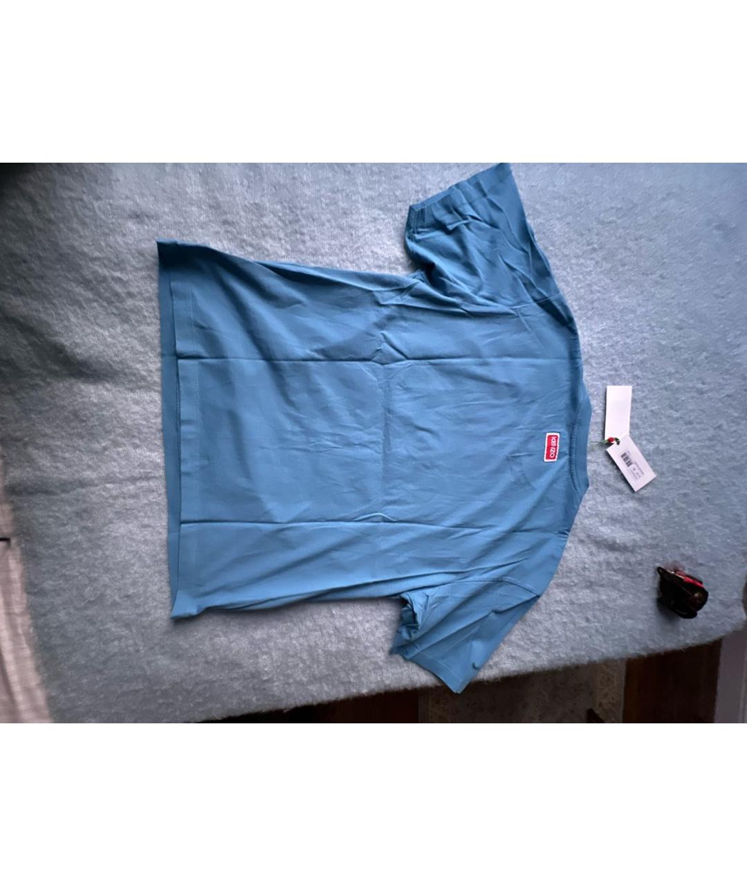 KENZO Голубая хлопковая футболка, фото 2