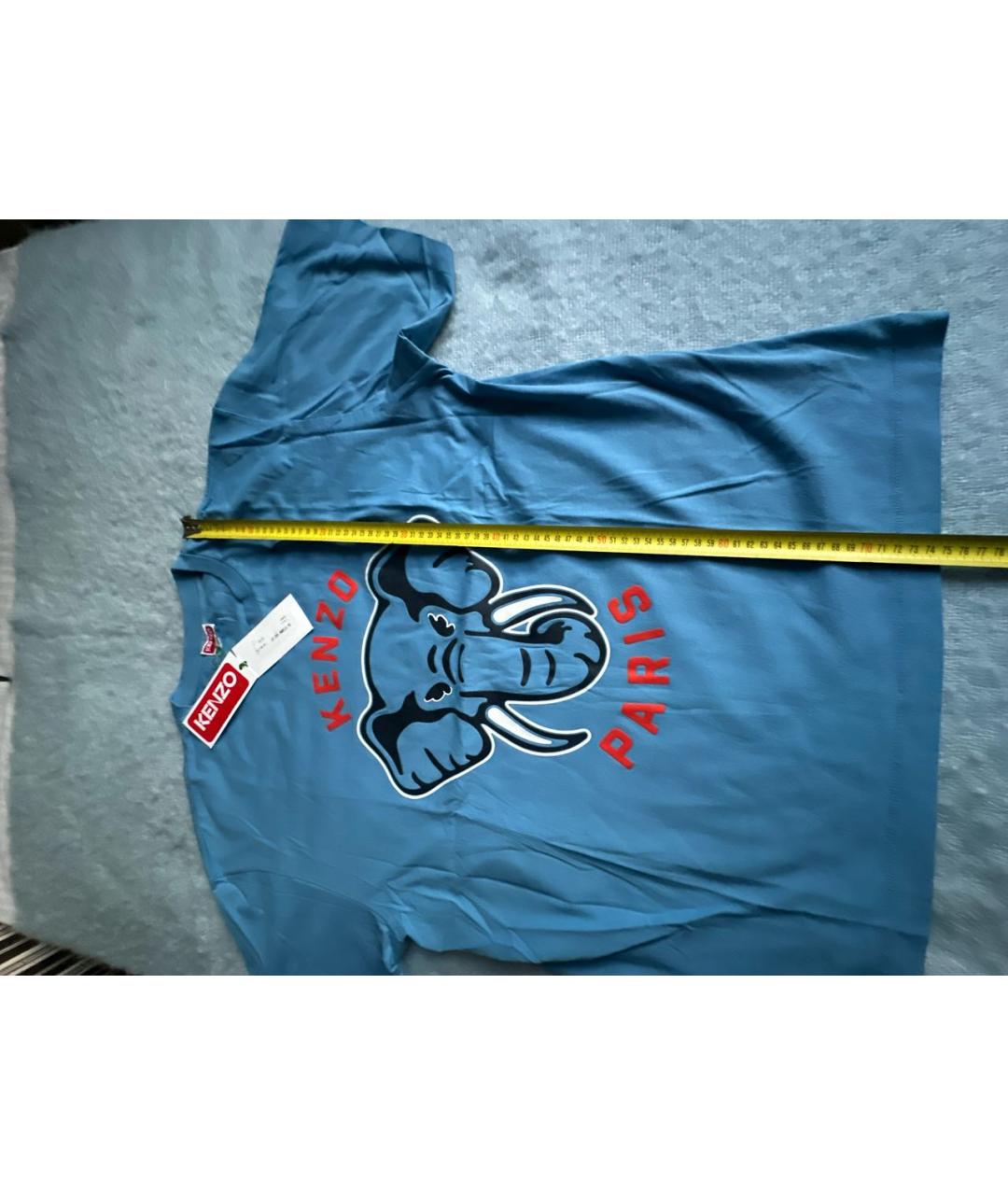 KENZO Голубая хлопковая футболка, фото 6