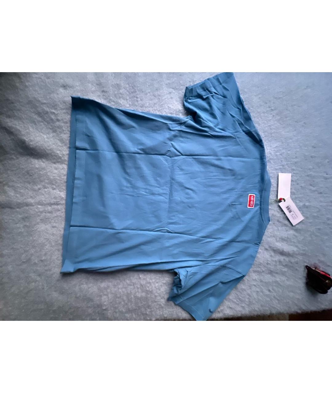 KENZO Голубая хлопковая футболка, фото 7